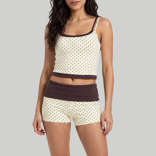 Wholesale Women’s Polka-Dot Tank + Bike Shorts Set