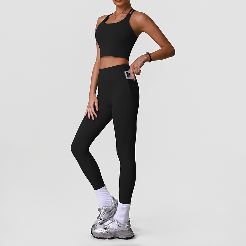 Wholesale Naked-Feel High-Waist Yoga Leggings Set – Racerback Sports Bra & Full-Length Pants