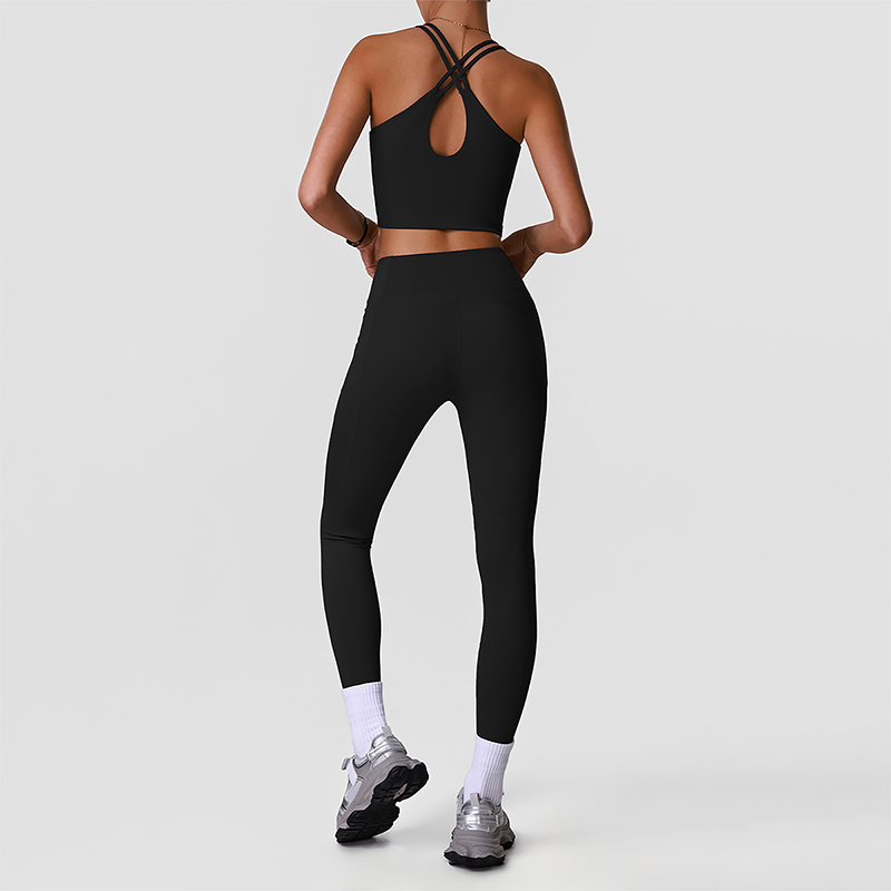 Wholesale Naked-Feel High-Waist Yoga Leggings Set – Racerback Sports Bra & Full-Length Pants