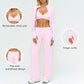 Stand collar zipper jacket + Backless sports bra + high-waisted loose wide-leg pants 3-piece set