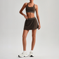 Wholesale Naked-Feel Sports Bra & Pleated Tennis Skirt Set – Quick-Dry Athletic 2-Piece with Built-In Shorts