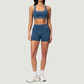 Wholesale Women's Seam-Detail Colorblock High-Waist Booty Shorts – Butt-Lifting Yoga Gym Activewear