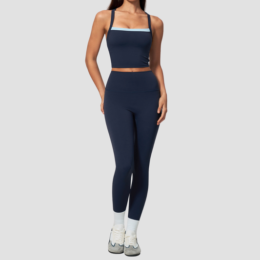 Wholesale Naked-Feel Yoga Set – Cross Back Quick-Dry Fitness Outfit