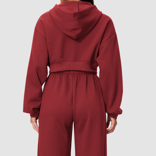 Wholesale Women's Zip Up Hoodie – Cropped Fleece-Lined Sport Jacket