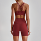 Wholesale Women's Quick-Dry Naked Feel Vest+Fitted Biker Shorts Yoga Set