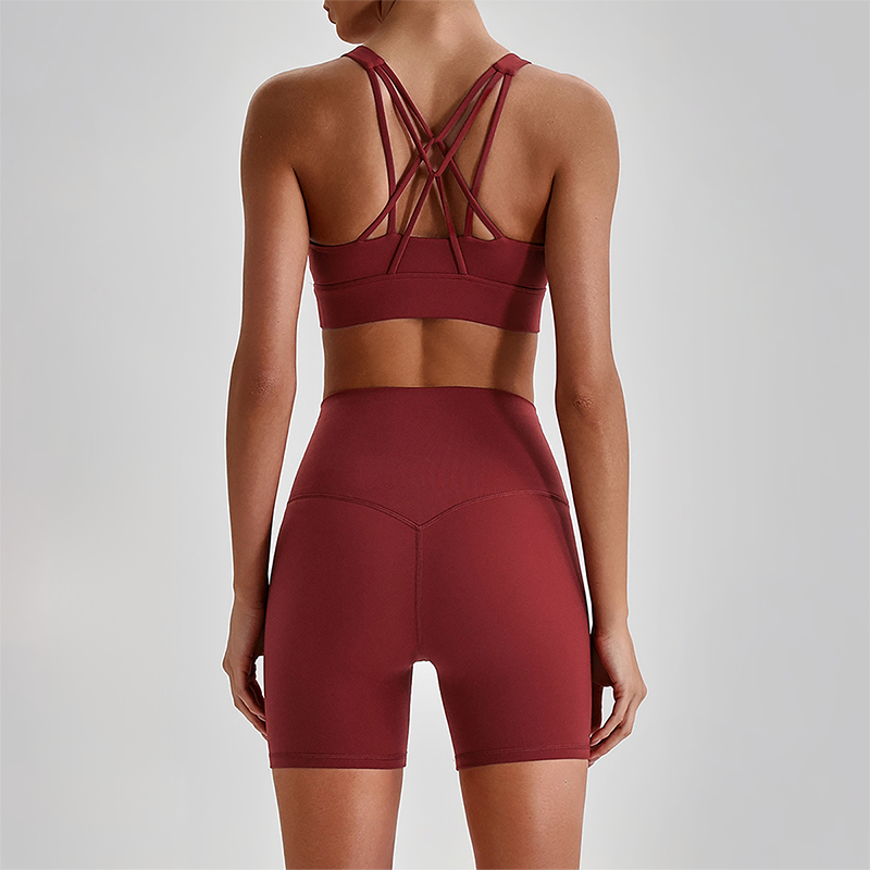 Wholesale Women's Quick-Dry Naked Feel Vest+Fitted Biker Shorts Yoga Set
