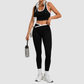 Wholesale contrasting vest+cross waistline legging set | Wonderxfans bulk activewear