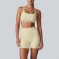 Wholesale Color-Block Quick-Dry Naked Feel Vest+Fitted Biker Short set (Pre-sale)