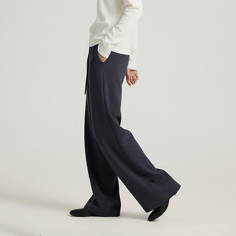 High waist wide-leg trousers