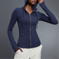 Women's yoga hooded cardigan long sleeve sports jacket