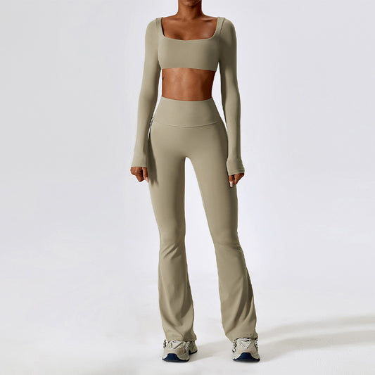 Wholesale Solid color yoga fitness long | Wonderxfans bulk activewear