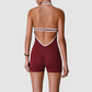 Wholesale Women's Contrast Color Sleeveless Yoga Jumpsuit – Built-In Chest Pad Tennis Fitness
