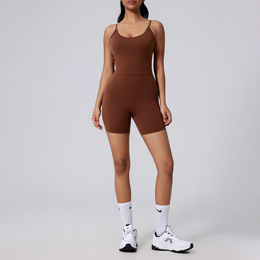 Wholesale U-neck Thin Straps Sports Jumpsuit | Wonderxfans bulk activewear