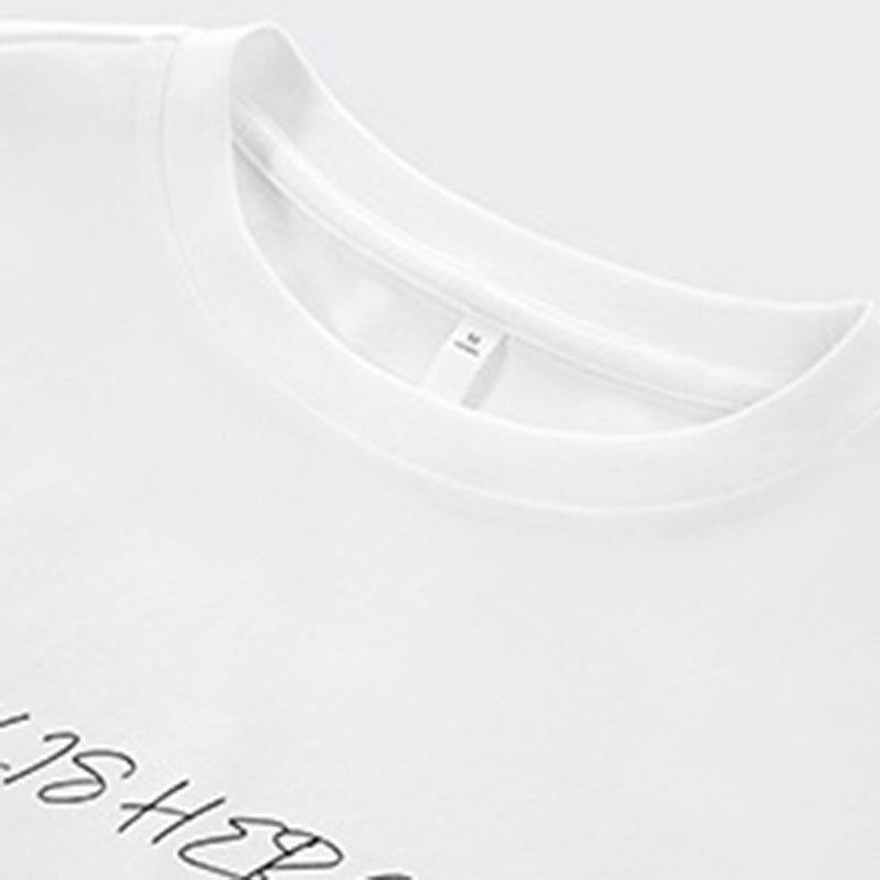 Round neck slim waist printed top