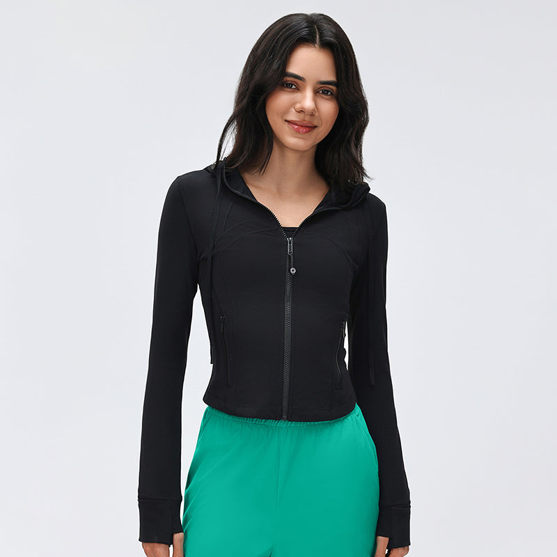 Wholesale Short Hooded Yoga Athletic Jacket