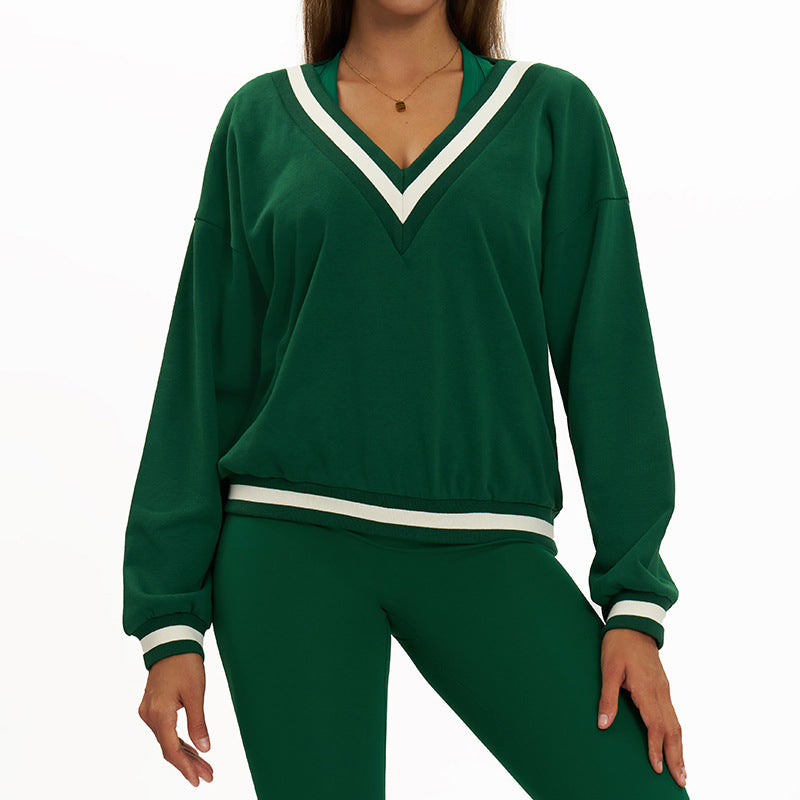 Loose V-Neck Sweatshirt