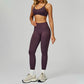 Seamless thin straps Sports Bra + High-waisted leggings 2-Piece Set