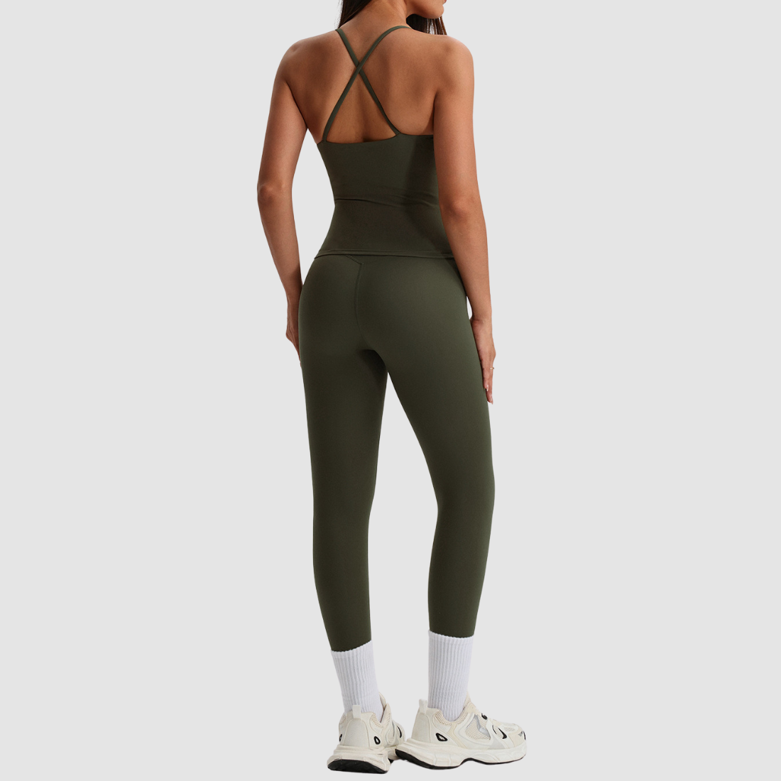Women's Activewear Padded Sleeveless Top & Straight-Leg Pants Yoga Set