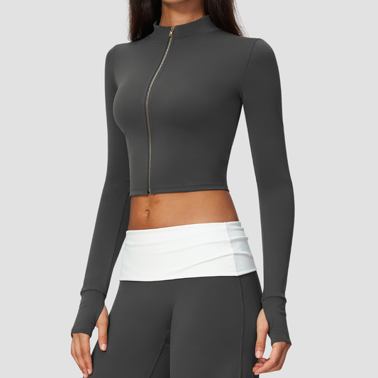 Wholesale Women’s Cropped Stand-Collar Pilates Jacket