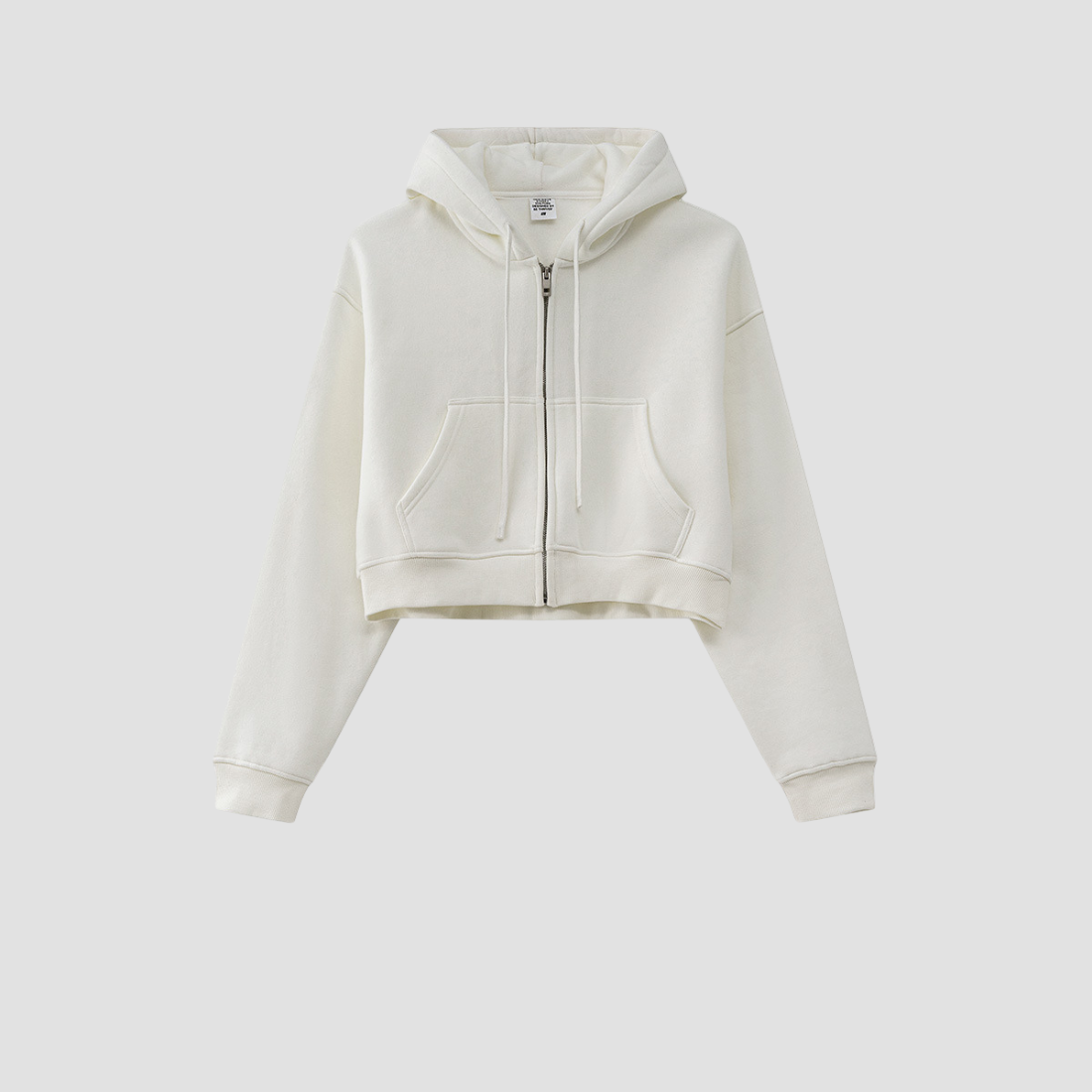 Wholesale Women’s Fleece-Lined Zip Hoodie – Cropped Relaxed Winter Jacket