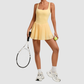 Wholesale Women's Open-Back Tennis Dress – Anti-Exposure Pleated Yoga Skirt
