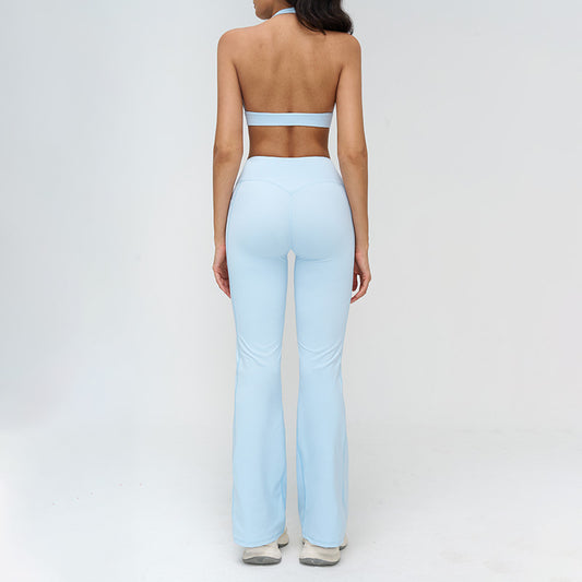 Wholesale Halterneck backless bra + Flared | Wonderxfans bulk activewear