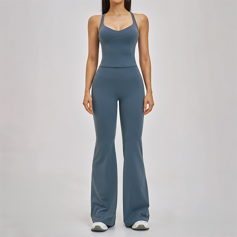 Wholesale Cross Back Tank Top+High Waist pant 2-piece Set