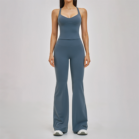 Wholesale Cross Back Tank Top+High Waist pant 2-piece Set