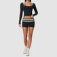 Wholesale Women's Long-Sleeve + Shorts Yoga Fitness Set