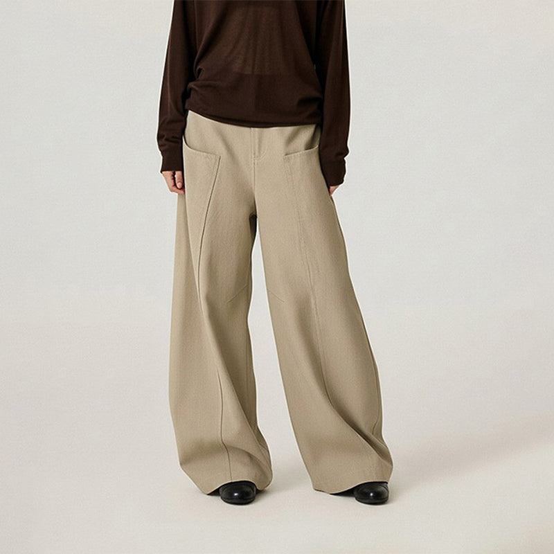 Mid-waisted curved knife pants
