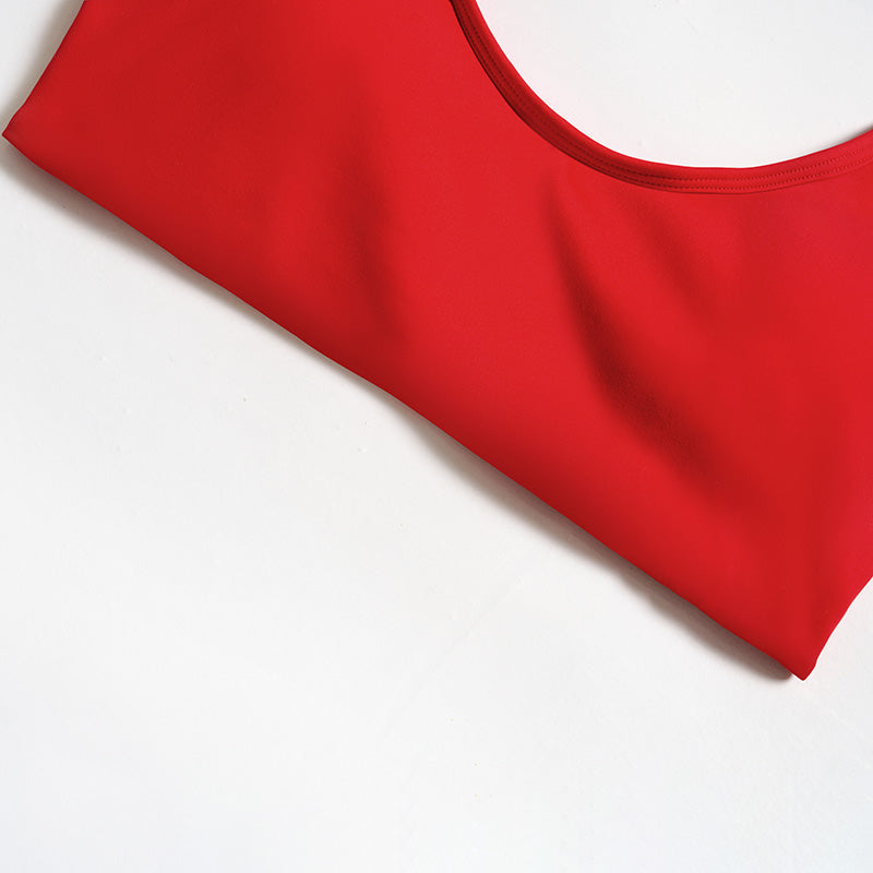 Halter-neck open-back sports bra + high-waisted shorts 2-piece set