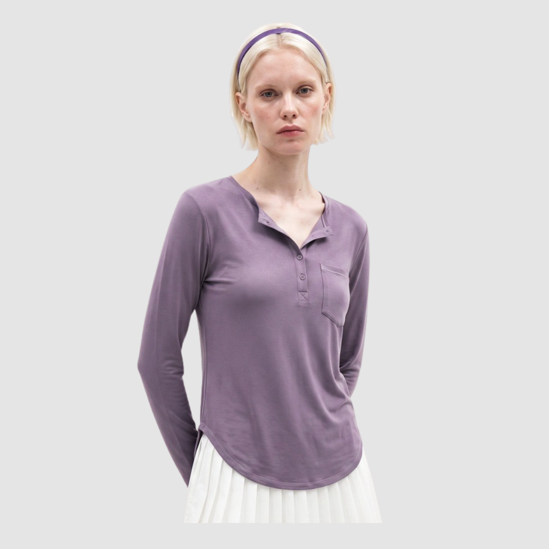 Wholesale Men’s Henley Long-Sleeve Outdoor Breathable  T-Shirt