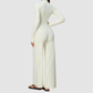 Wholesale Women's Zip-UP Long-Sleeve Wide-leg Yoga Overalls Bodysuit