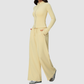 Wholesale Women's Stand-Collar Zip Jacket & Wide-Leg Pants Yoga Set