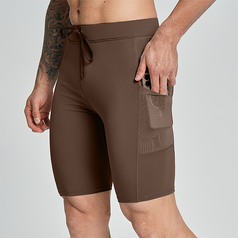 Wholesale Men's High-Waist Compression Shorts – Tummy Control Double-Layer Gym Shorts
