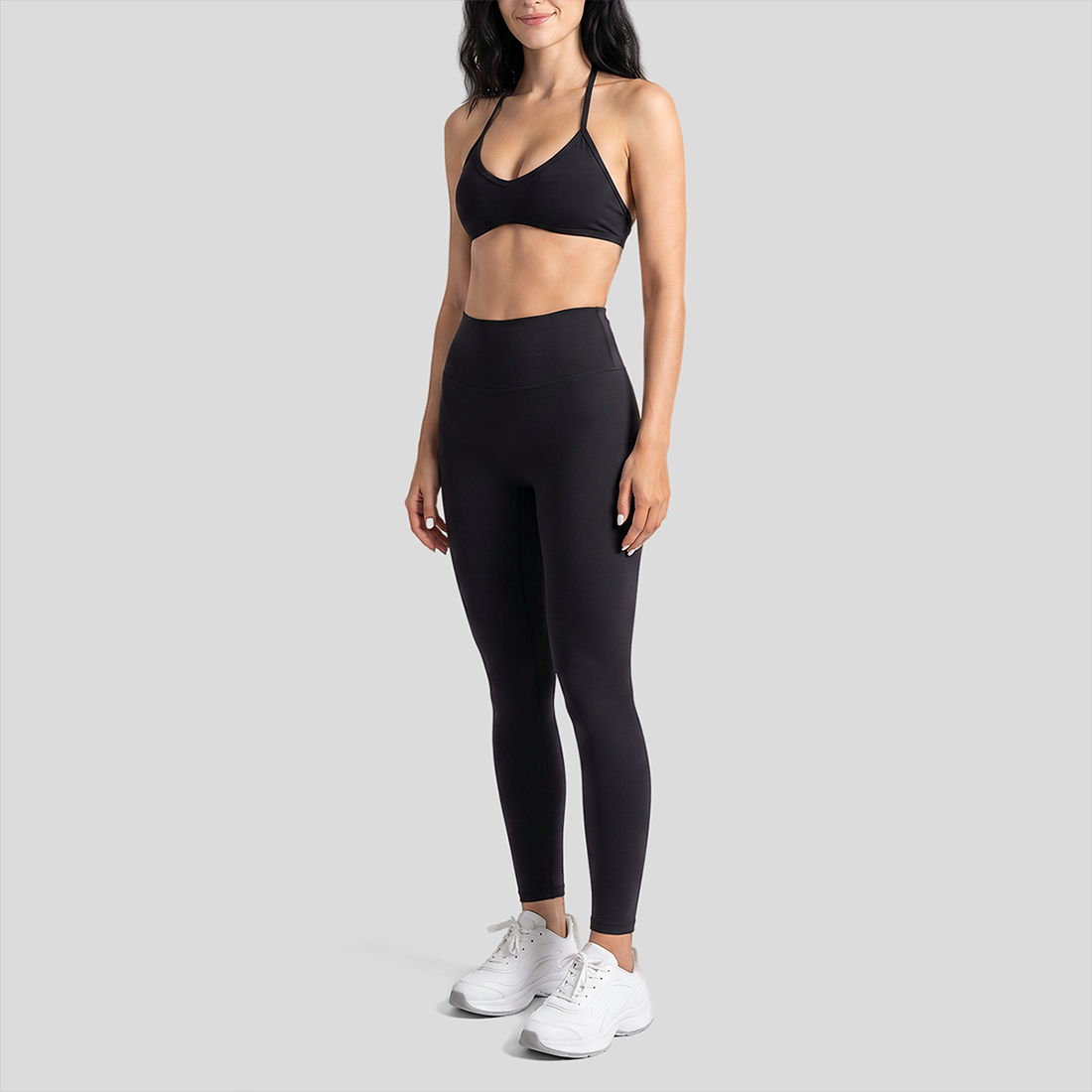 Wholesale High-Waist Yoga Leggings+Naked-Feel Bra Set