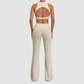 Wholesale Women's Sleeveless Yoga Set – Tummy Control Butt-Lifting Flare Pants 1081+9089