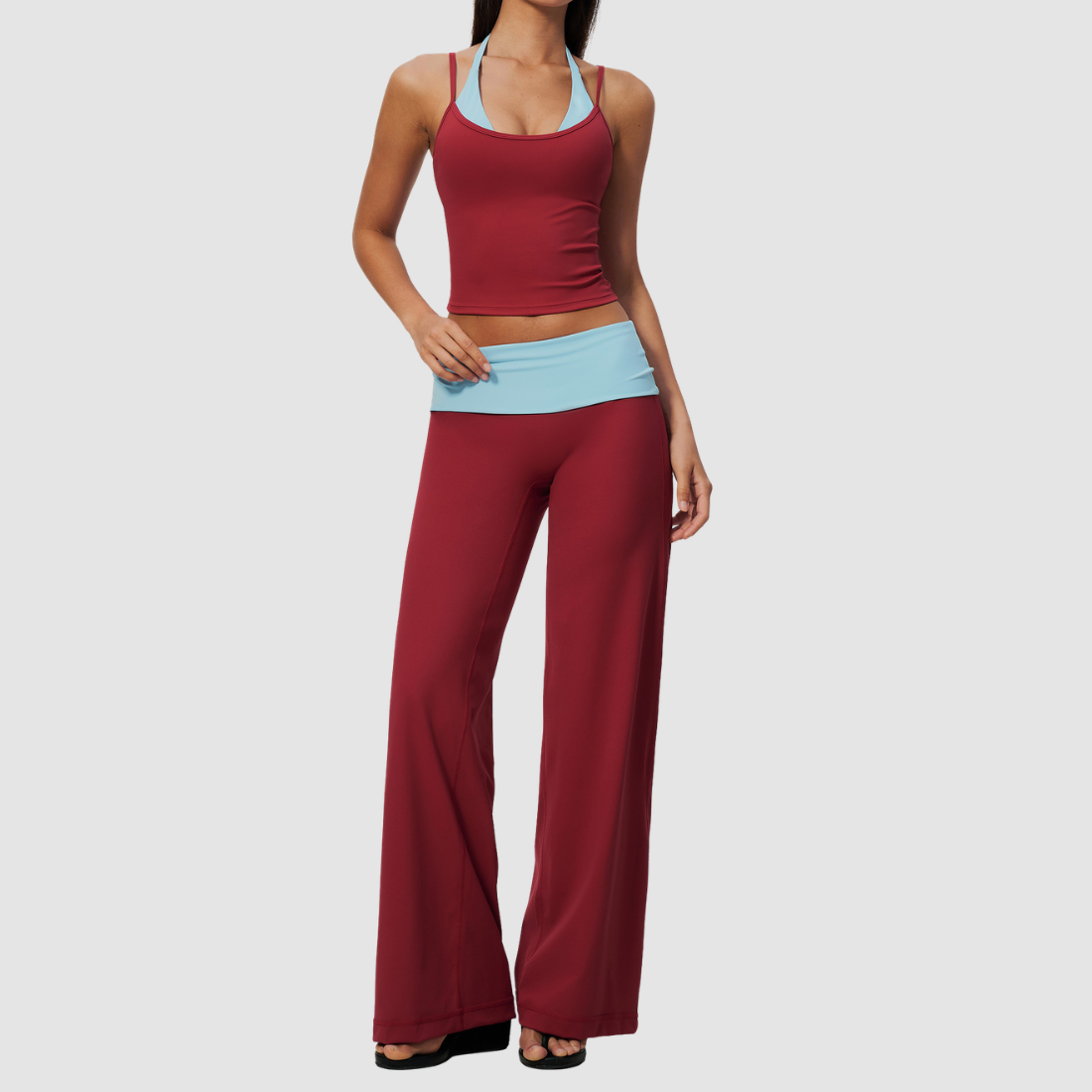 Wholesale Women’s Halter Tank & Wide-Leg Yoga Pants Set