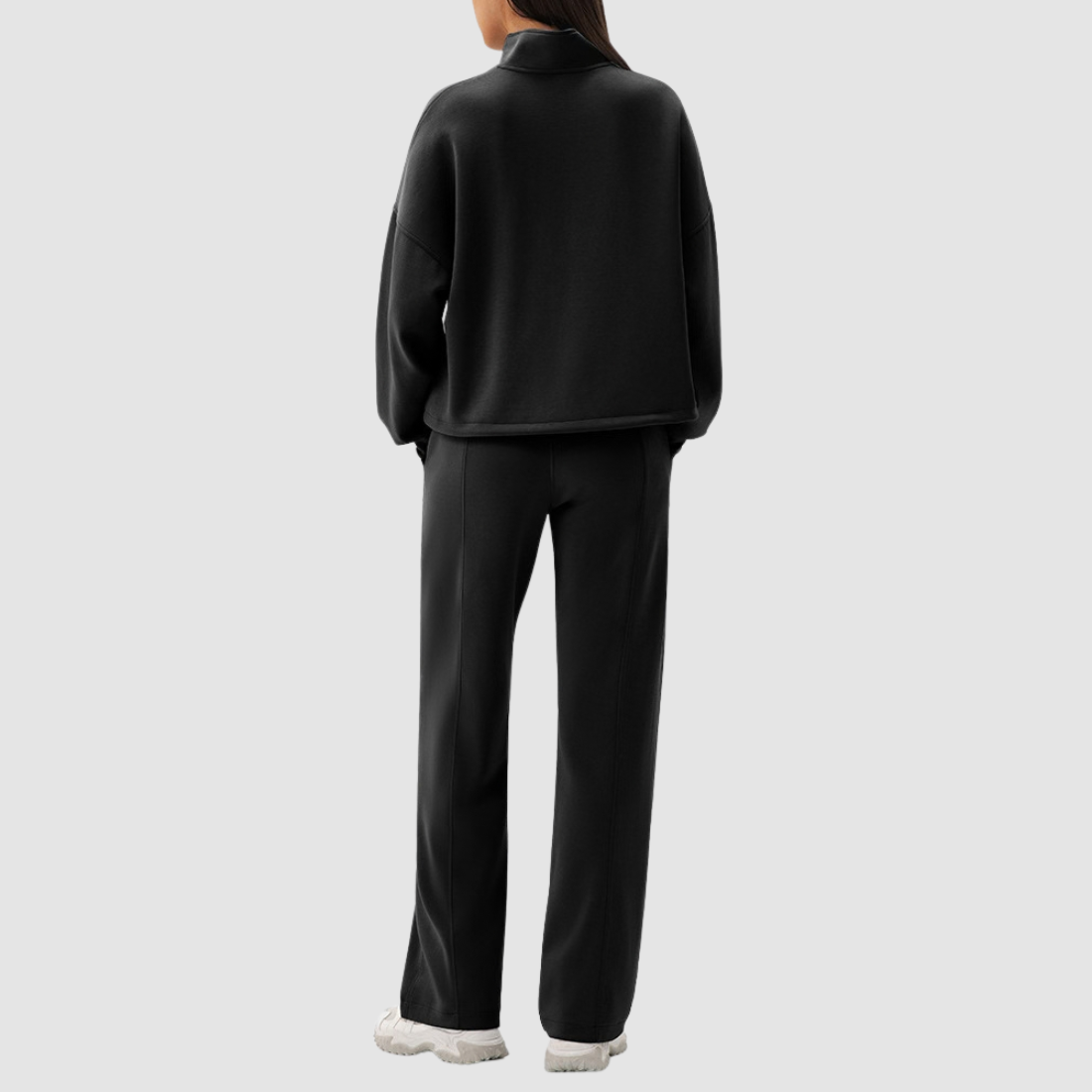 Wholesale Women's Modal Sports Set – Stand-Collar Sweatshirt & Straight-Leg Pants