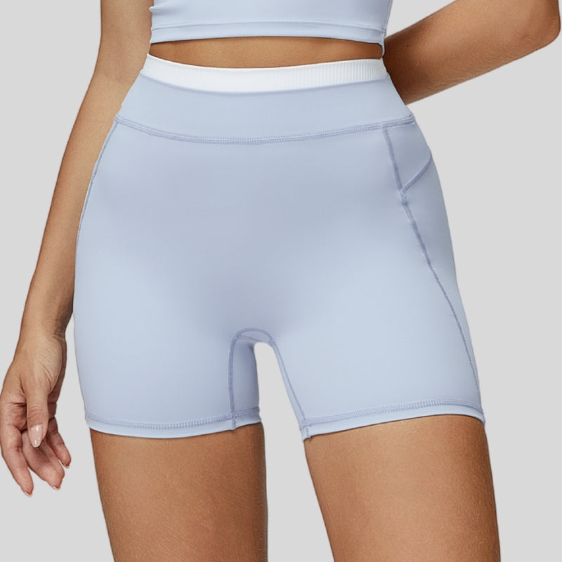 Paneled contrast sports shorts