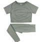 Women's seamless short-sleeve and long pants two-piece set