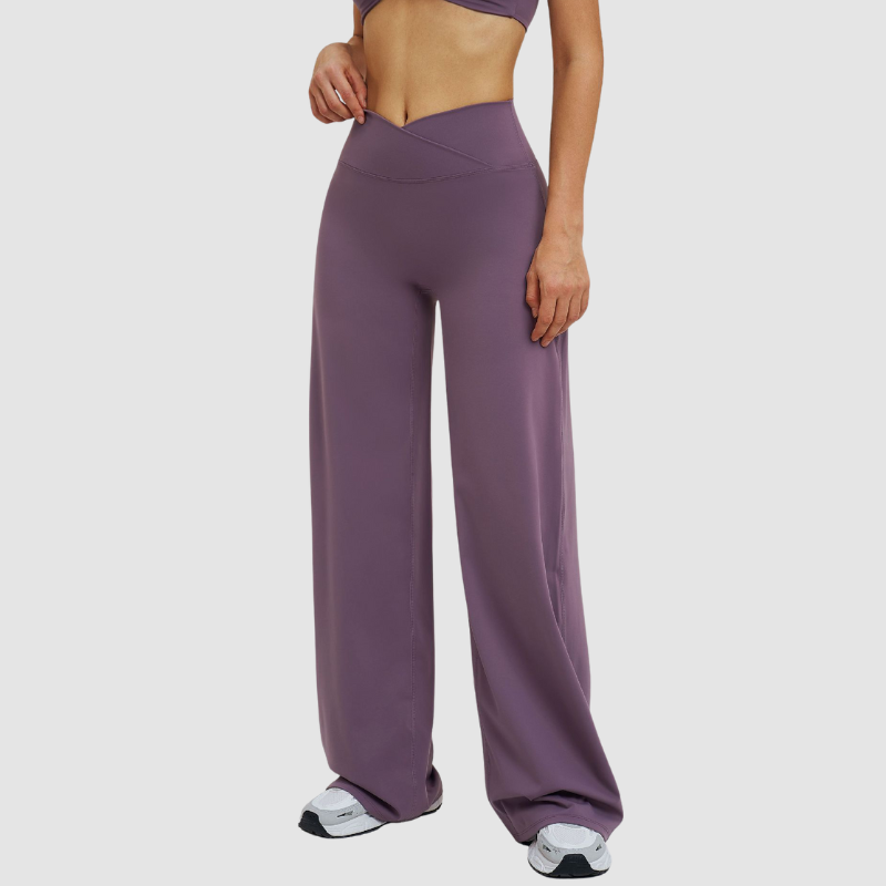 Wholesale high-waisted cross-waist wide-leg pants