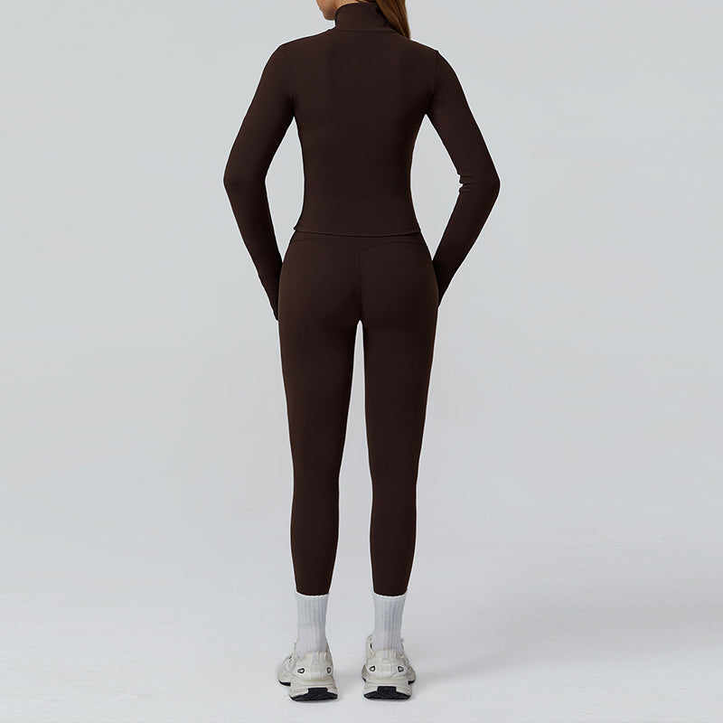 Racerback Sports Bra + Jacket + high waist leggings 3-piece set