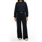 Round-neck long-sleeve sweatshirt+Contrast contrast loose sweatpants 2-piece set