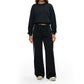 Round-neck long-sleeve sweatshirt+Contrast contrast loose sweatpants 2-piece set