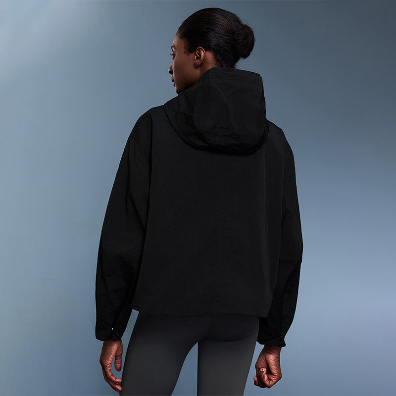 Durable Loose-Fit Cropped Windbreaker Jacket