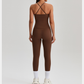 Women's Activewear Padded Sleeveless Top & Straight-Leg Pants Yoga Set