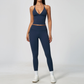 Wholesale Women's Deep-V Sleeveless Vest + Long Pants Yoga Set