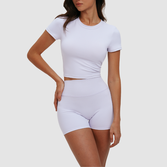 Wholesale solid color short-sleeved T-shirt + | Wonderxfans bulk activewear