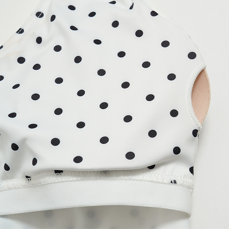 Wholesale Women's Deep V high-elastic polka-dot vest + high-waisted Capri Shorts Set